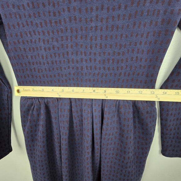 CHINTI AND PARKER Fit And Flare Long Sleeve‎ Dress Navy Maroon Womens Size S - Picture 12 of 14